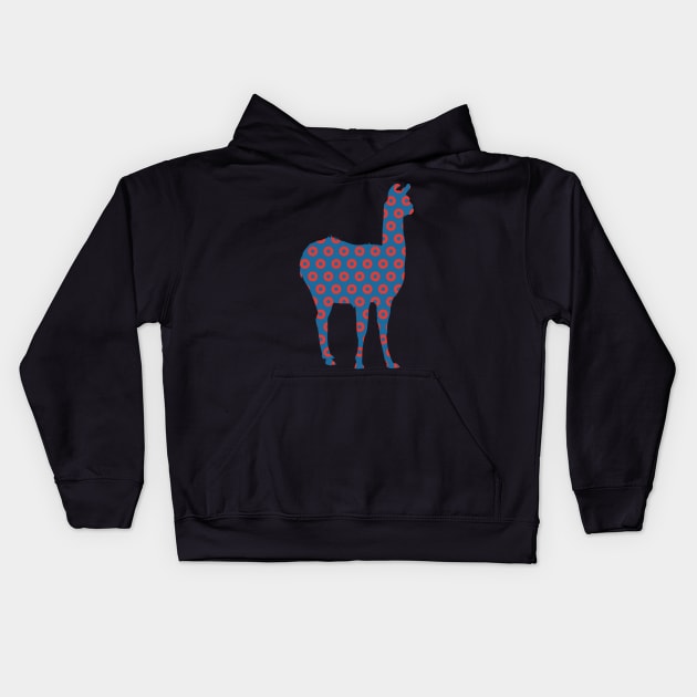 Phish Llama Donuts Kids Hoodie by NeddyBetty